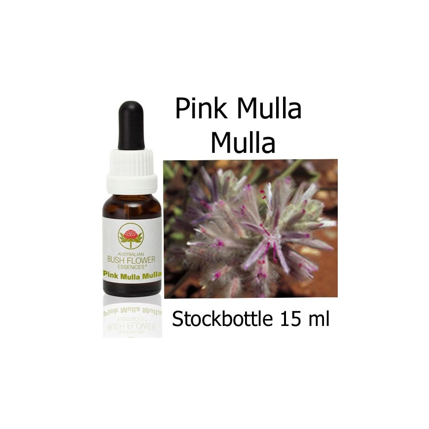 Australische Buschblüten Pink Mulla Mulla Australian Bush Flower Essences Stockbottles