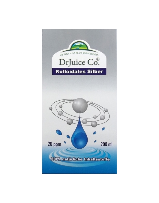 Packung Kolloidales Silber 200 ml von Dr. Juice Pharma