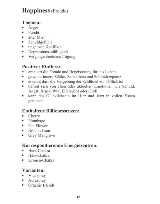 Auszug aus dem Taschenbuch der Australischen Pflanzenessenzen über die Blends