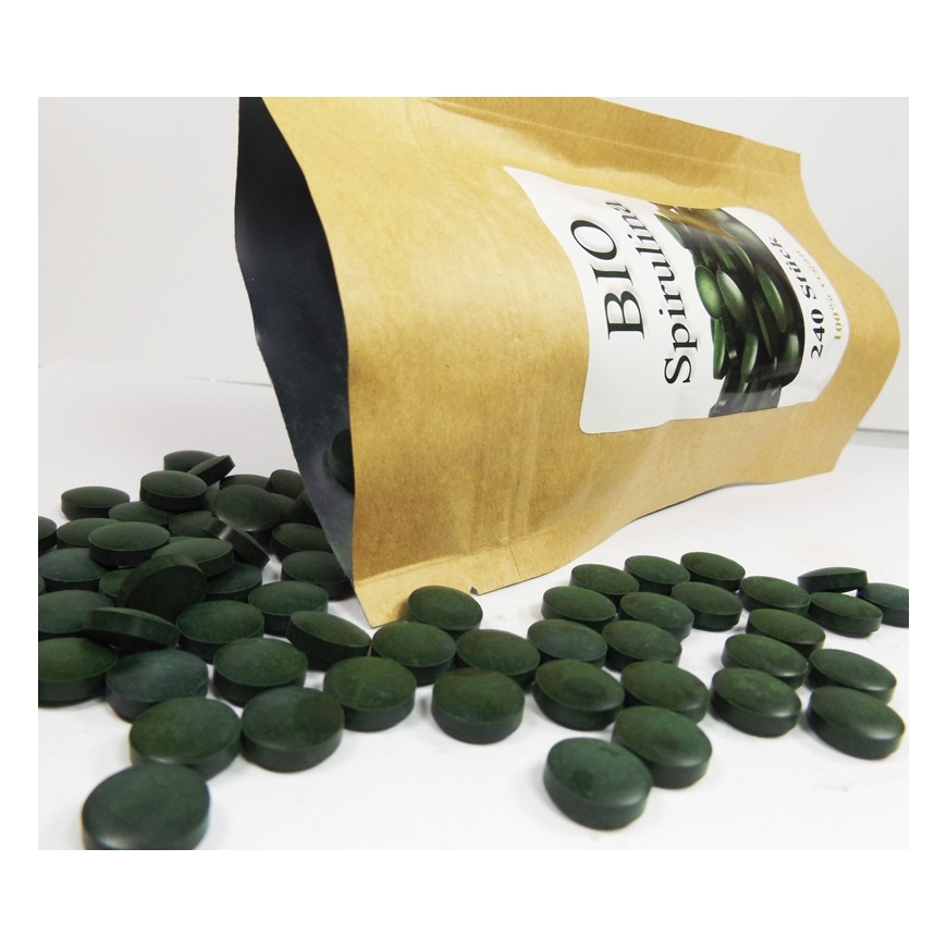 Organic Spirulina platensis pills bag