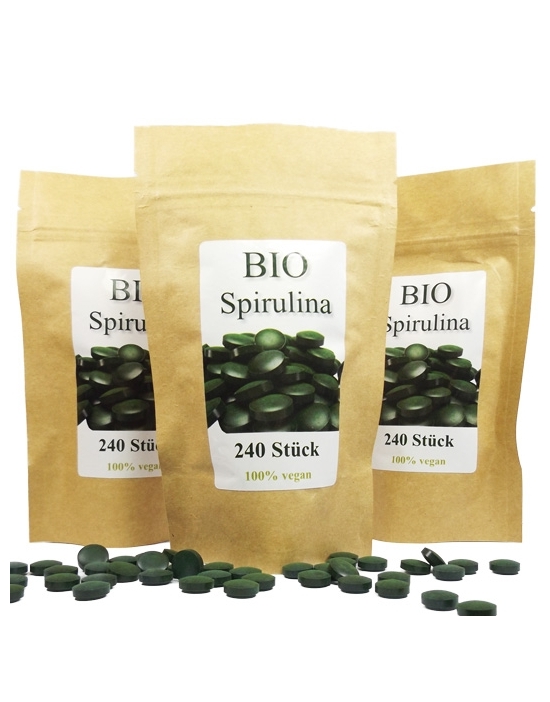 BIO Spirulina platensis compresse 720 borsa richiudibile