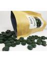 organic Spirulina platensis pills in a resealable bag