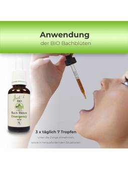 Use of organic Bach Flower Essences emergency 30 ml