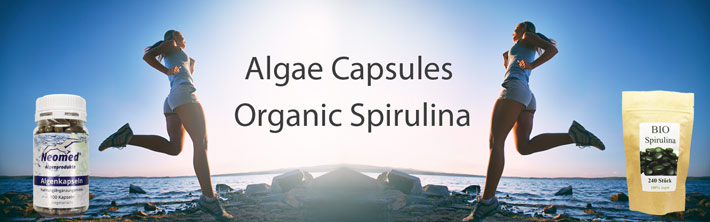 Algae capsules and organic spirulina